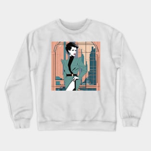 Verde Verve Leg Art Deco 80s Patrick Nagel T-Shirt Crewneck Sweatshirt